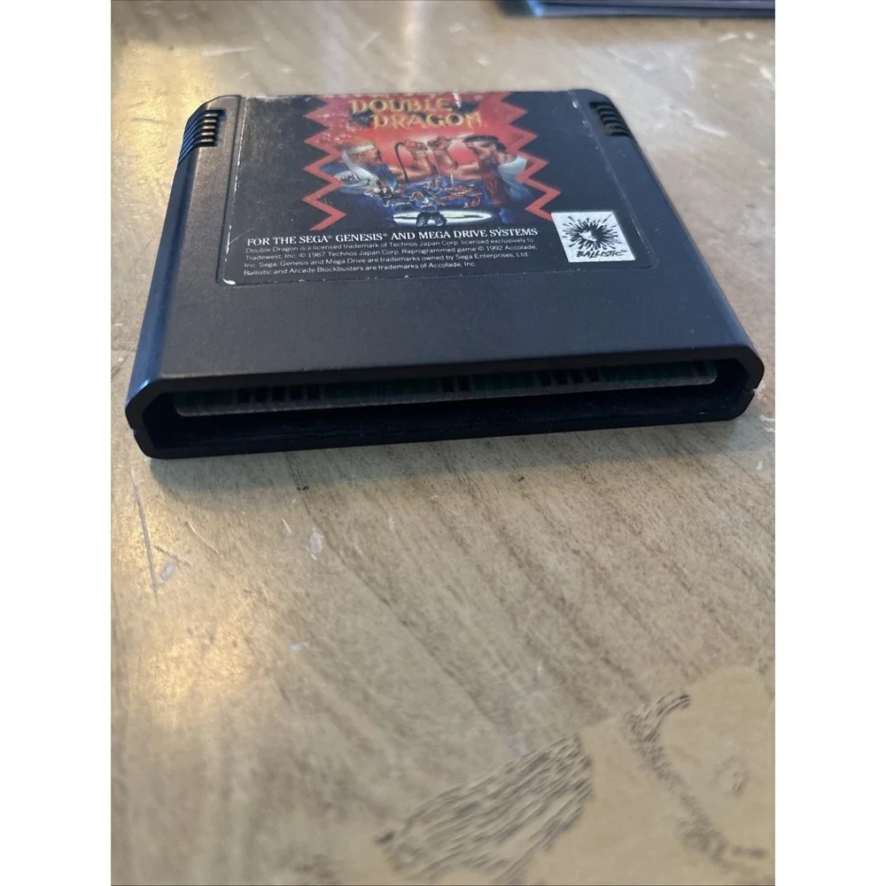 Sega Genesis Double Dragon Hand Polished Conctacts Tested And Working